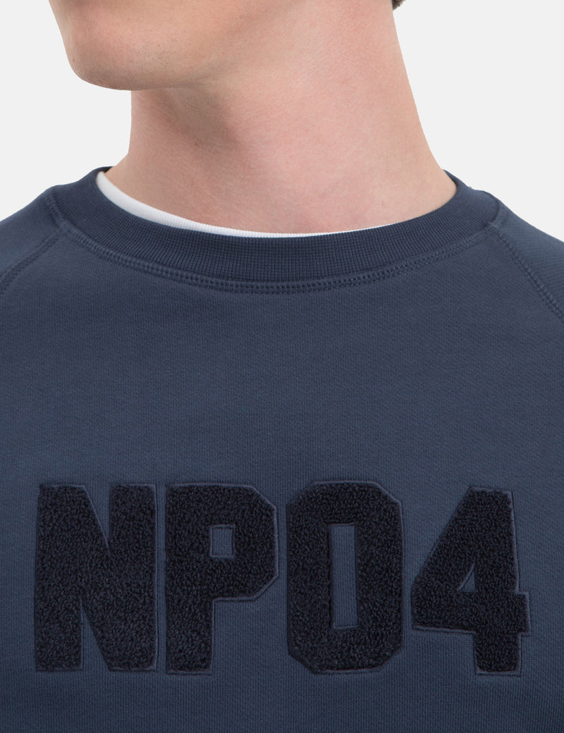 Norse Projects Ketel Classic Towelling Logo Sweatshirt - Dark Navy Blue
