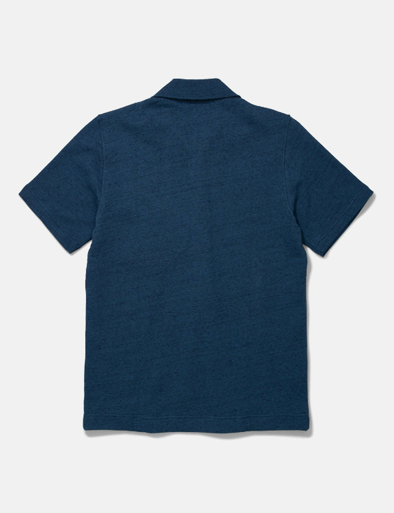 Norse Projects Jorn Half Zip Polo (Cotton/Linen) - Deep Teal