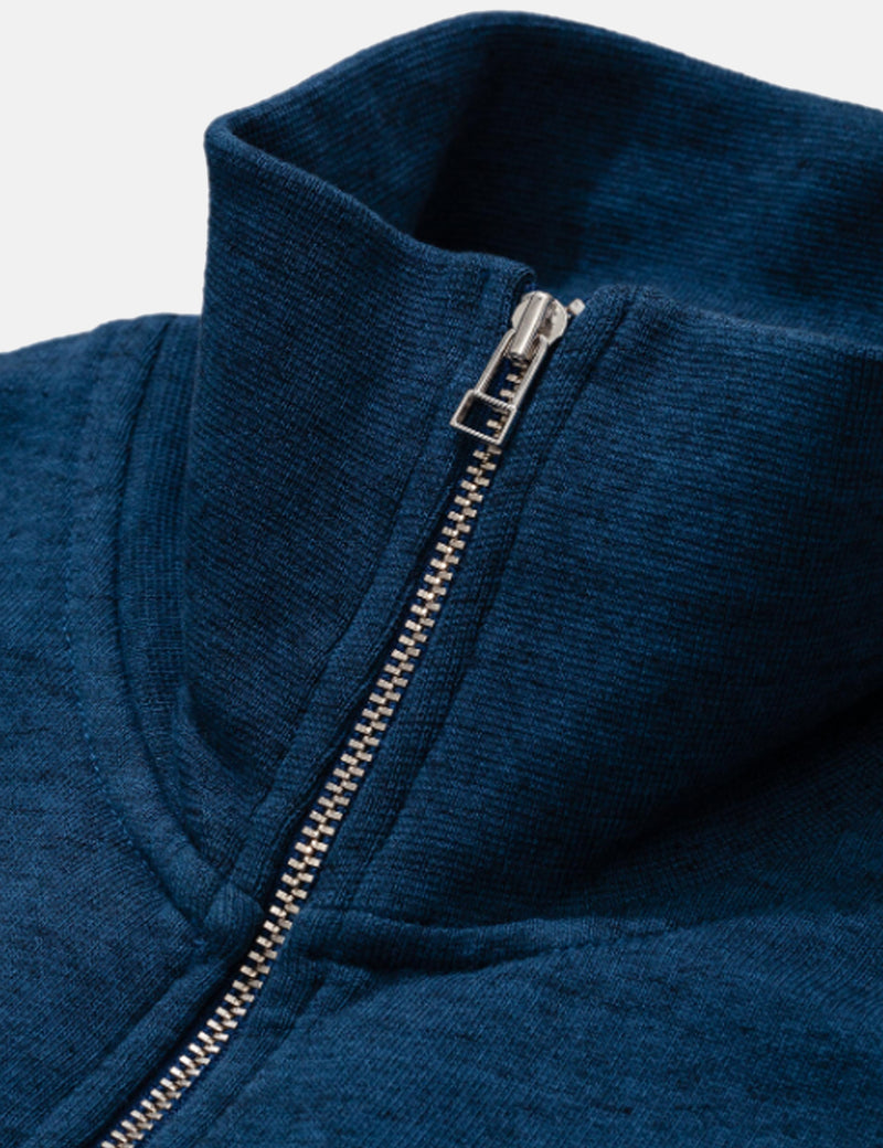 Norse Projects Jorn Half Zip Polo (Cotton/Linen) - Deep Teal