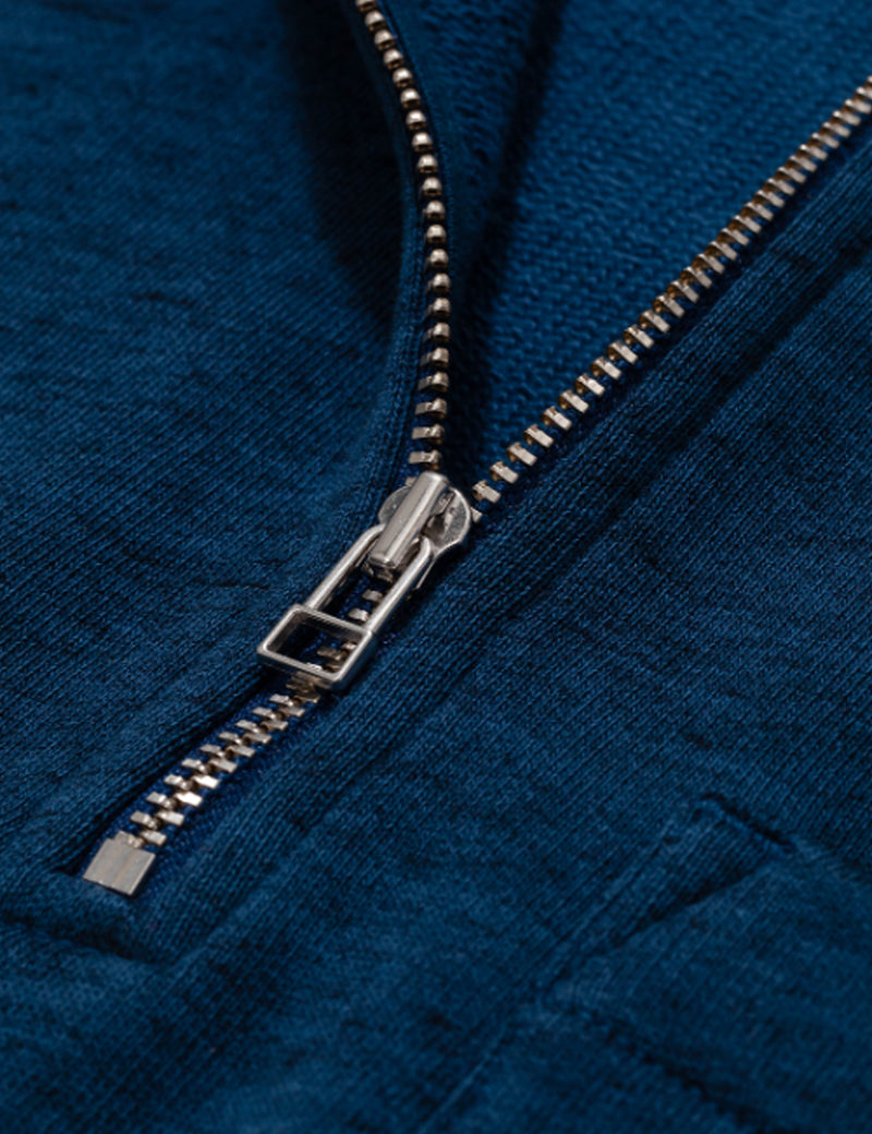 Norse Projects Jorn Half Zip Polo (Cotton/Linen) - Deep Teal