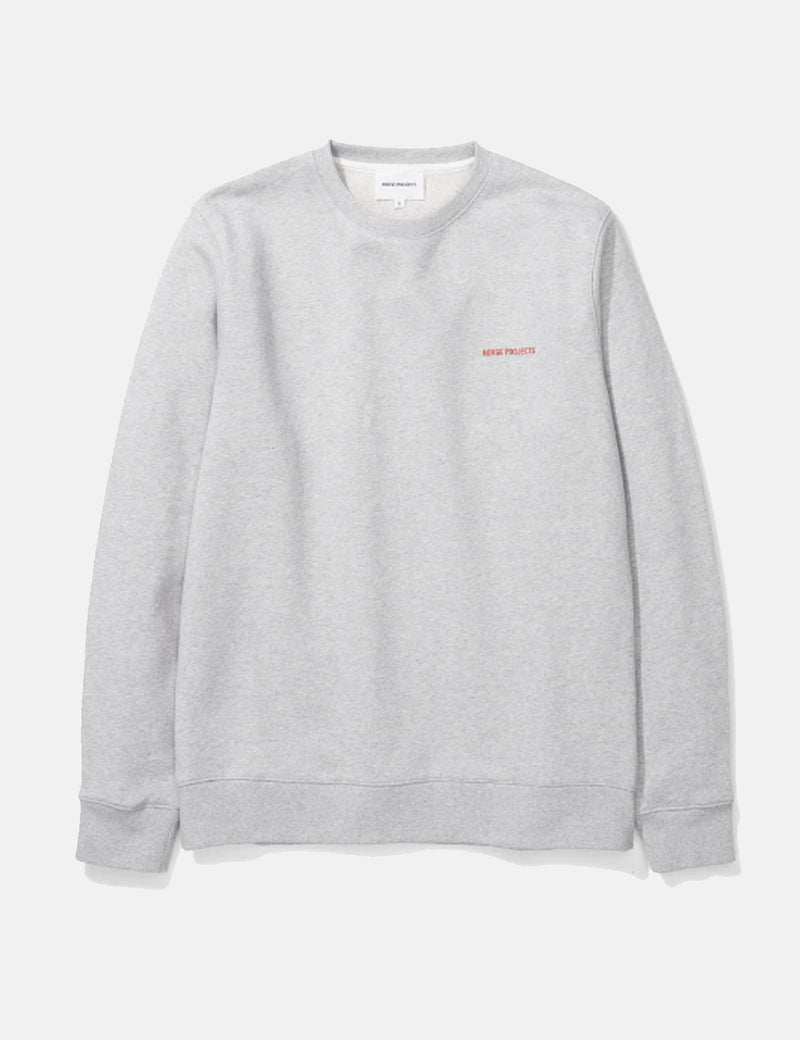 Norse Projects Vagn Norse Projects Logo Sweatshirt - Light Grey Melange