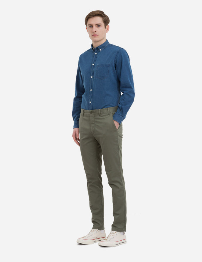 Norse Projects Aros Light Twill Chino (Regular Fit) - Dried Olive Green
