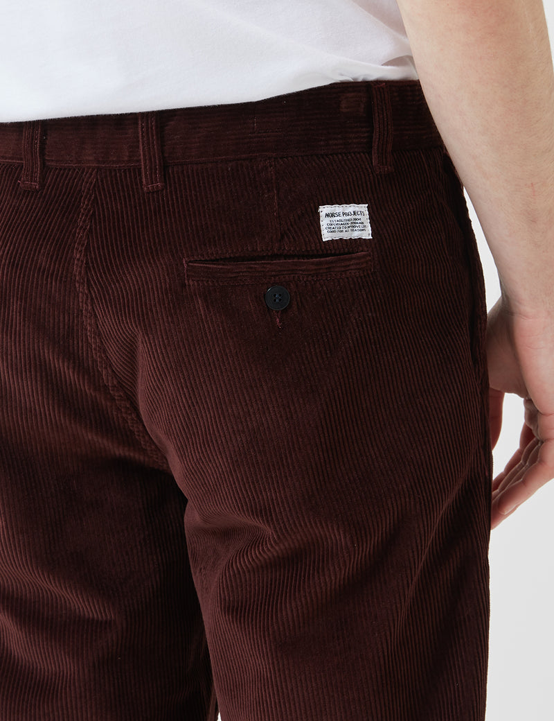 Norse Projects Aros Corduroy Chino - Burnt Sienna Brown