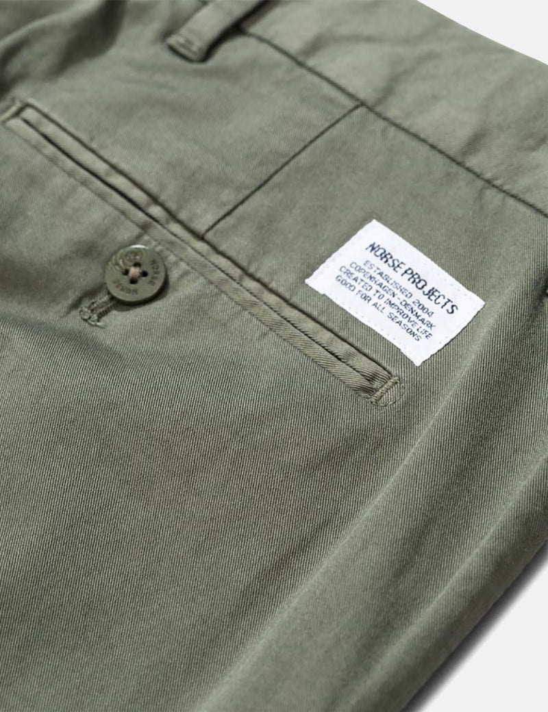 Norse Projects Aros Light Stretch Chino (Slim) - Dried Olive Green