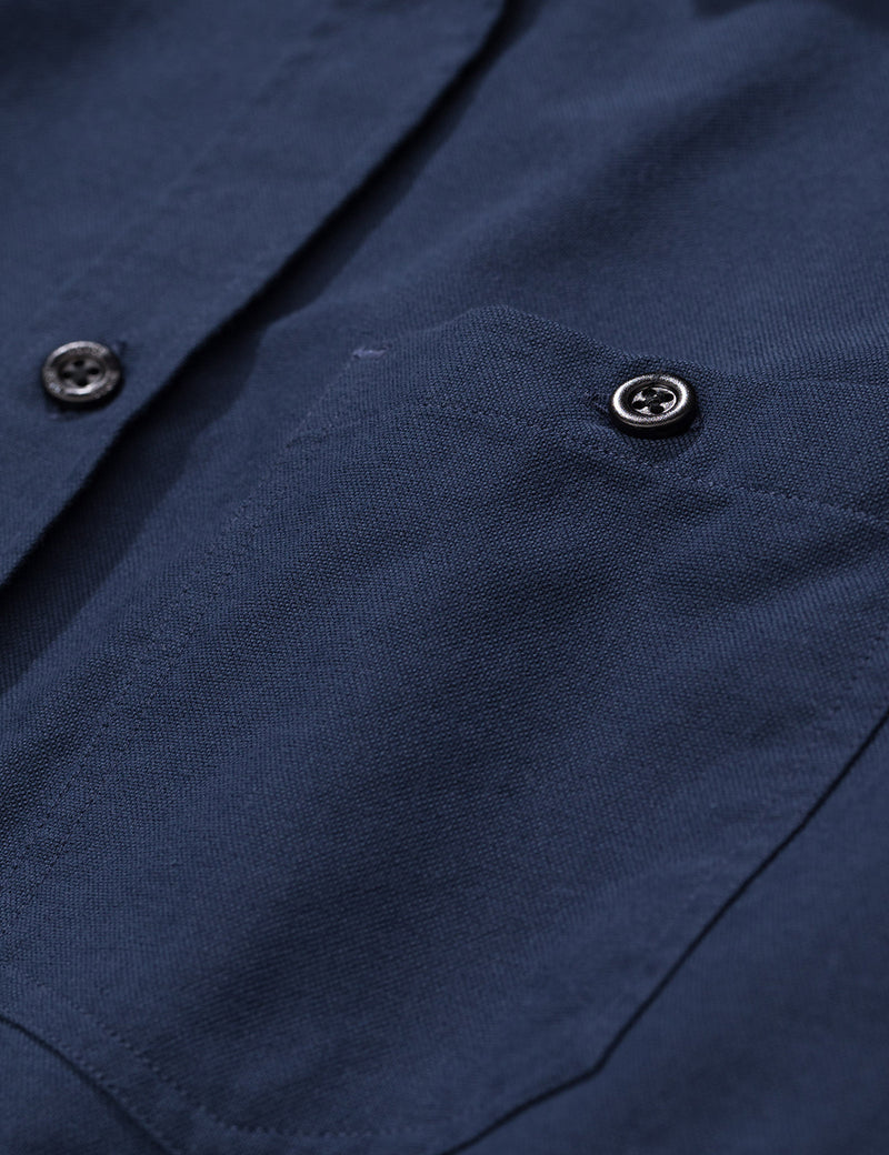 Norse Projects Anton Oxford Shirt (Black Buttons) - Dark Navy Blue
