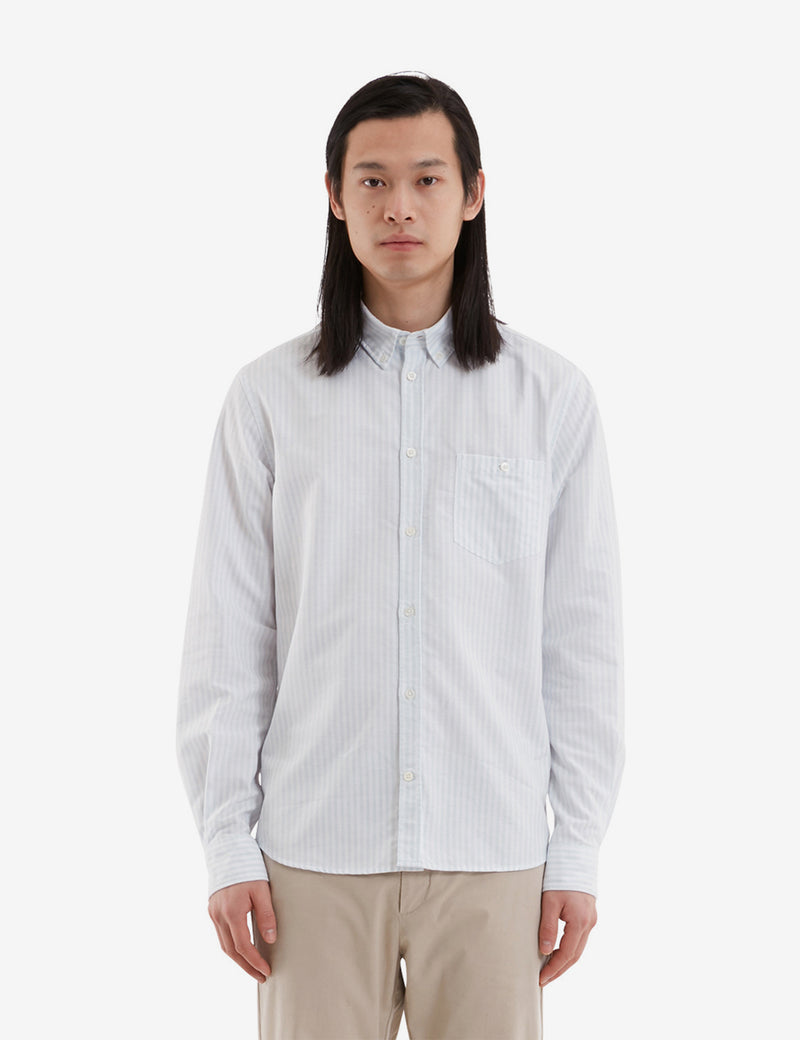 Norse Projects Anton Oxford Stripe Shirt - Pale Blue