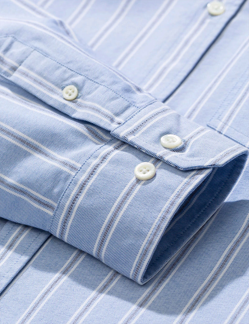 Norse Projects Anton Oxford Shirt (Multi Stripe) - Pale Blue
