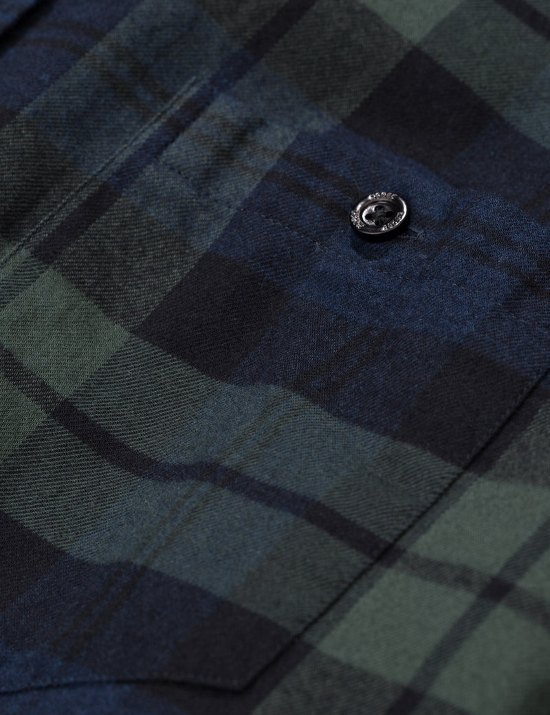 Norse Projects Anton Flannel Check Shirt - Black Watch Check