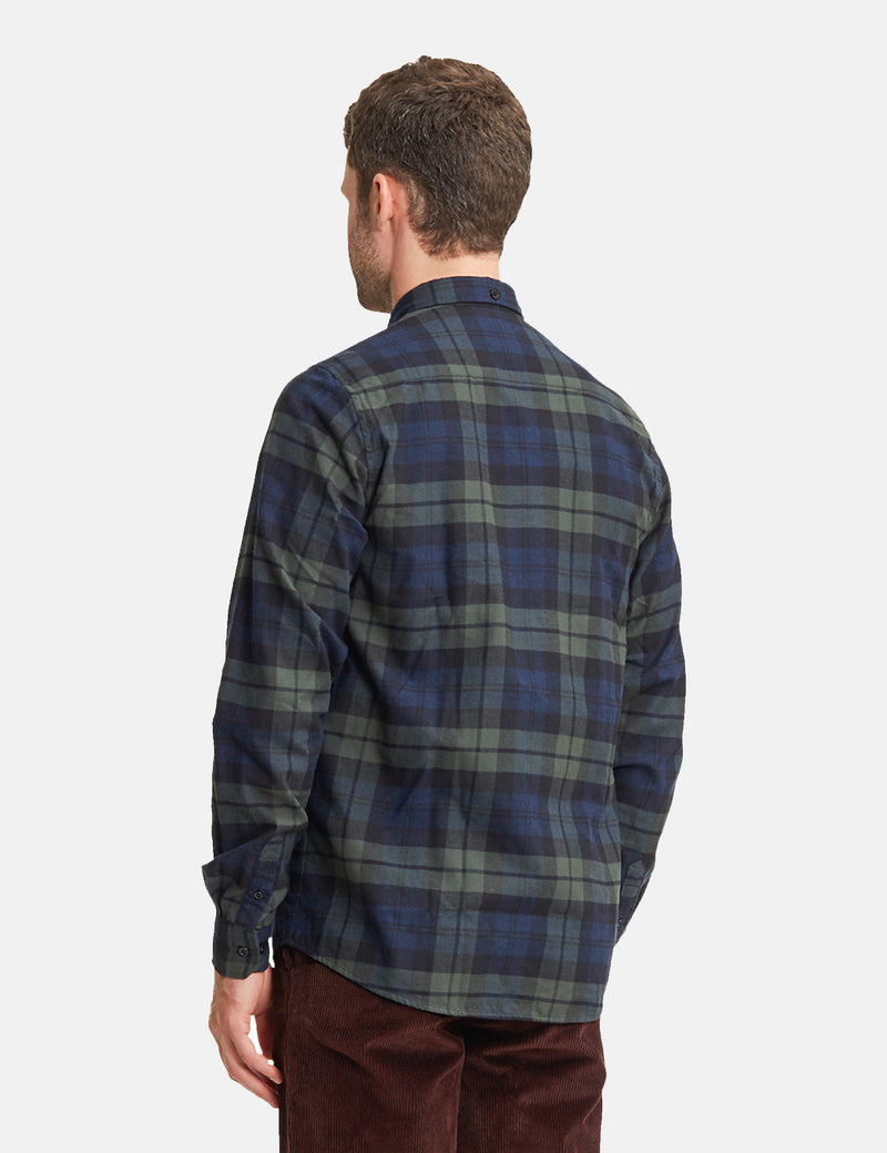 Norse Projects Anton Flannel Check Shirt - Black Watch Check