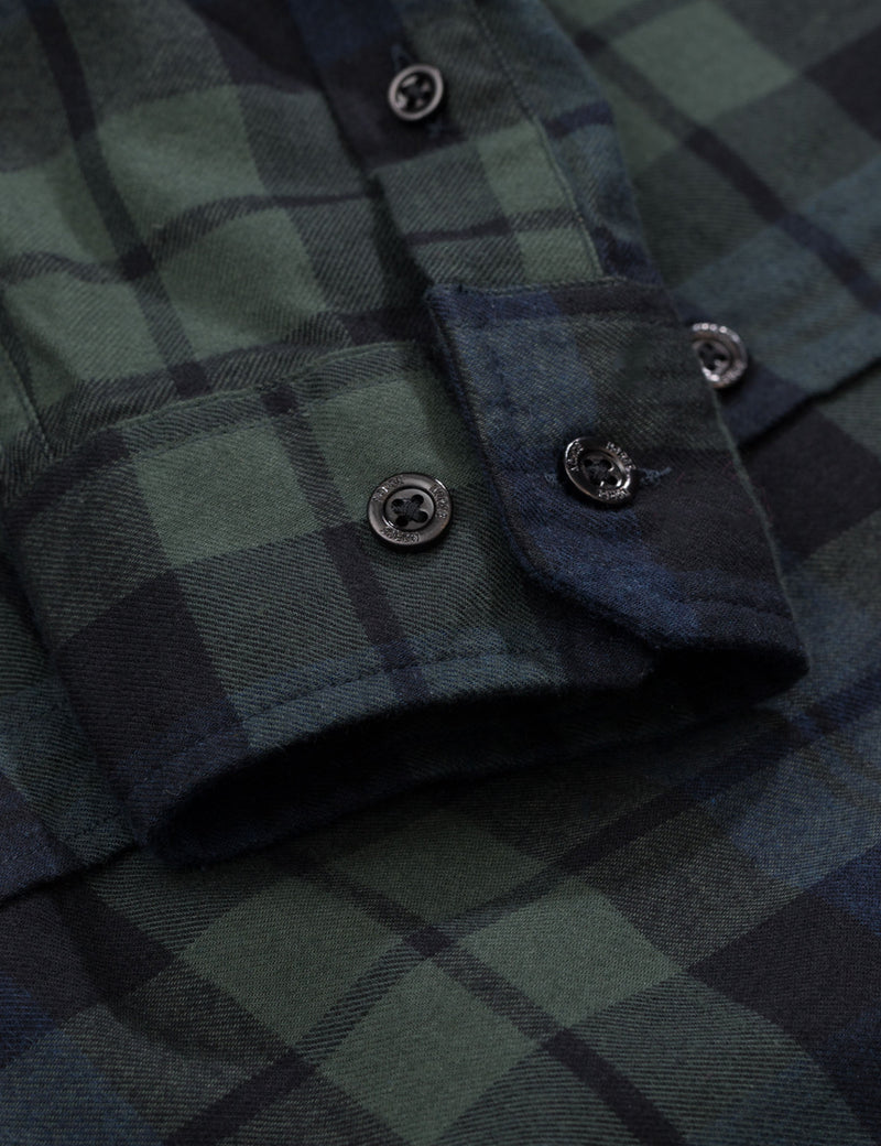 Norse Projects Anton Flannel Check Shirt - Black Watch Check