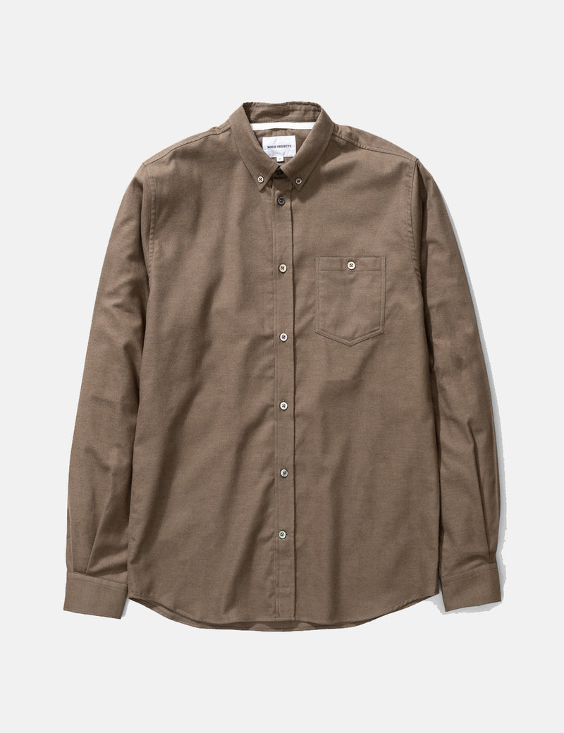 Norse Projects Anton Brushed Flannel Shirt - Beech Green