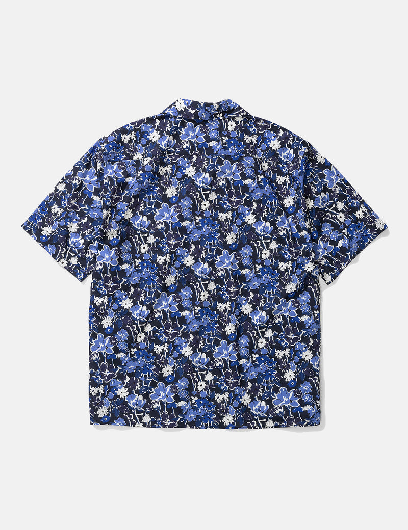 Norse Projects Carsten Liberty Print Shirt (Short Sleeve) - Dark Navy Blue