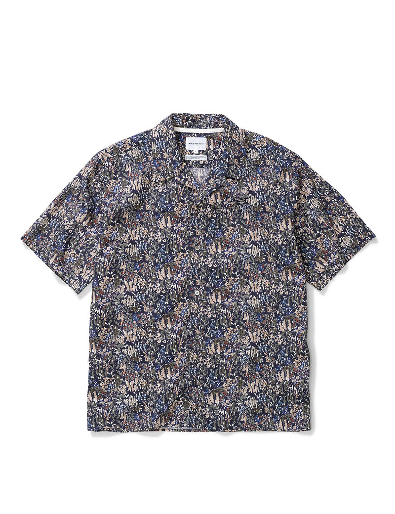 Norse Projects Carsten Liberty Print Shirt (Short Sleeve) - Ivy Green