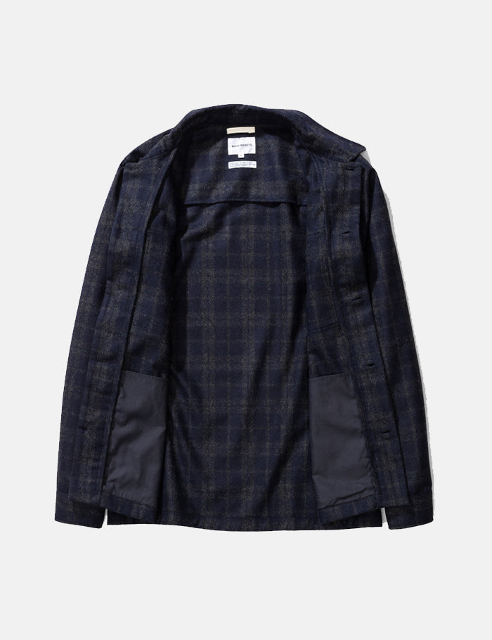 Norse Projects Kyle Check Jacket (Wool) - Dark Navy Blue