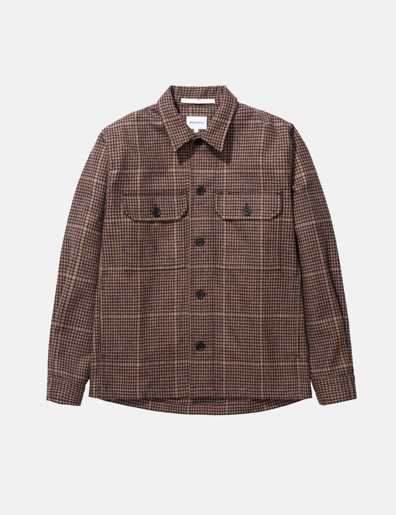 Norse Projects Kyle Wool Utility Shirt - Khaki Check