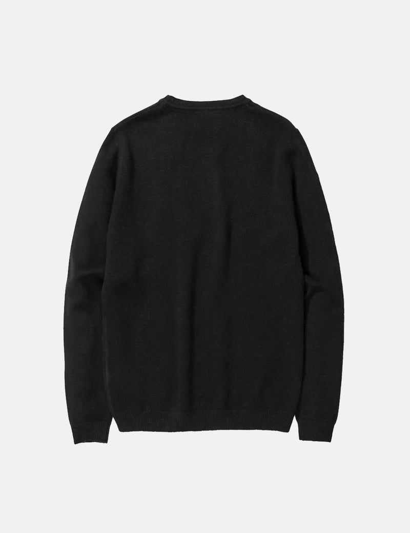 Norse Projects Sigfred Knit Sweatshirt (Wool) - Black