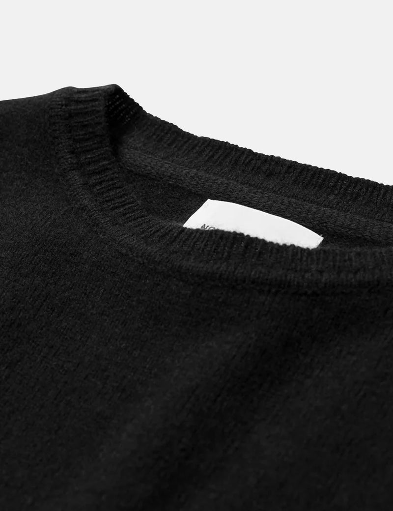 Norse Projects Sigfred Knit Sweatshirt (Wool) - Black