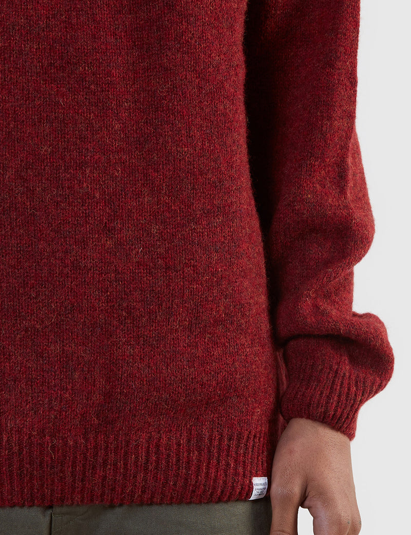 Norse Projects Birnir Shetland Jumper - Red Clay