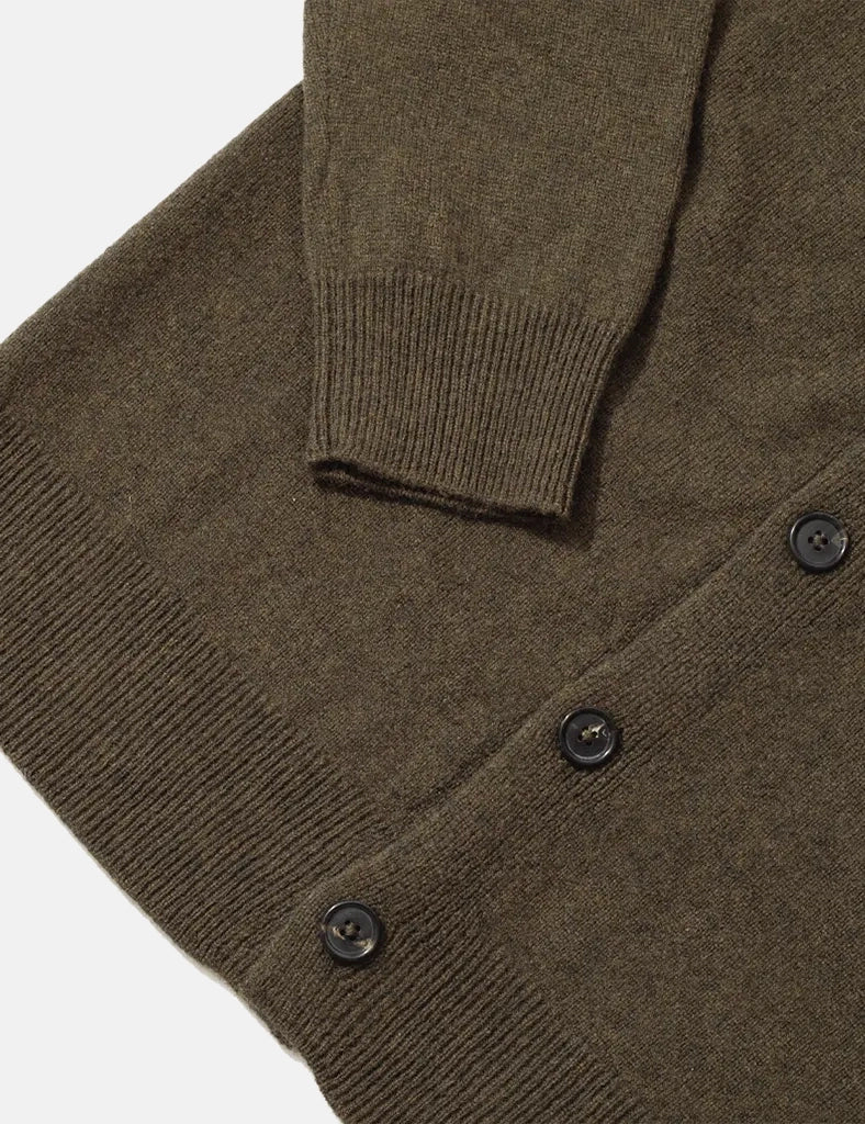 Norse Projects Adam Cardigan (Wool) - Dark Olive Green