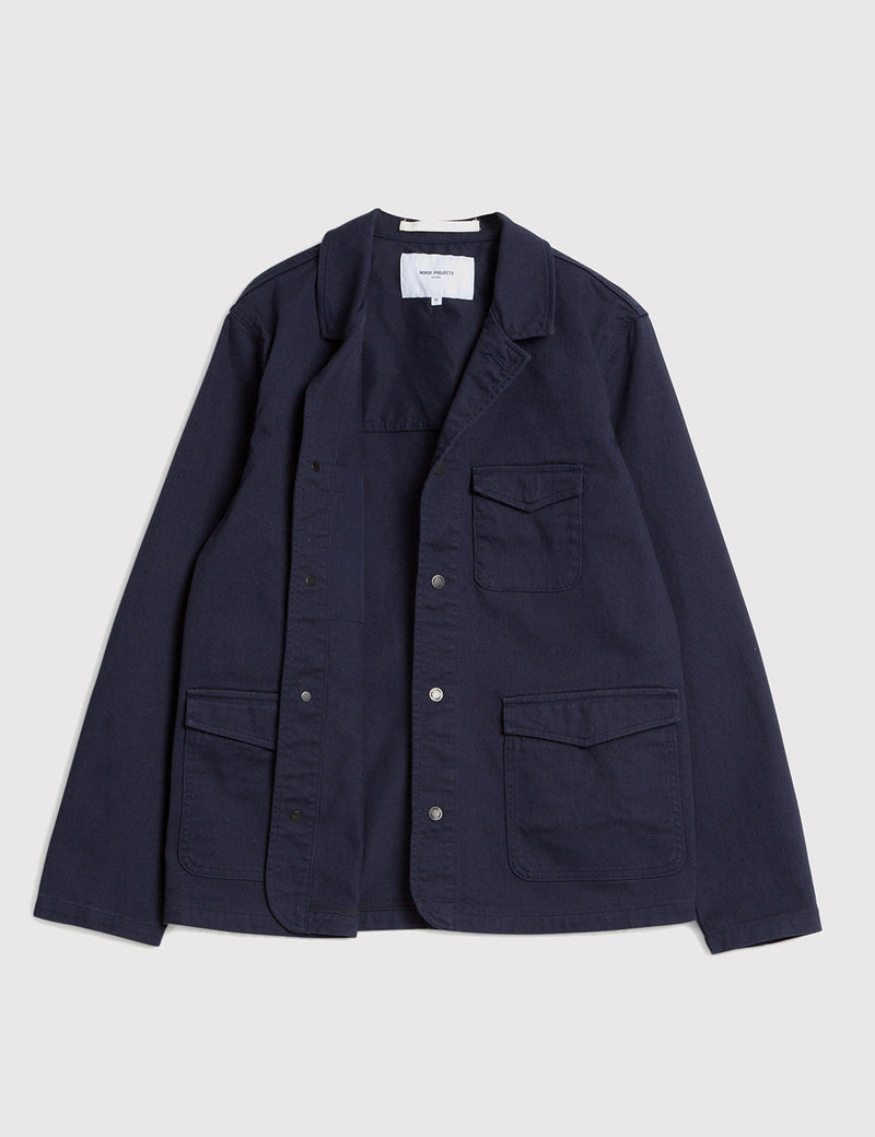 Norse Projects Heine Twill Jacket - Navy Blue