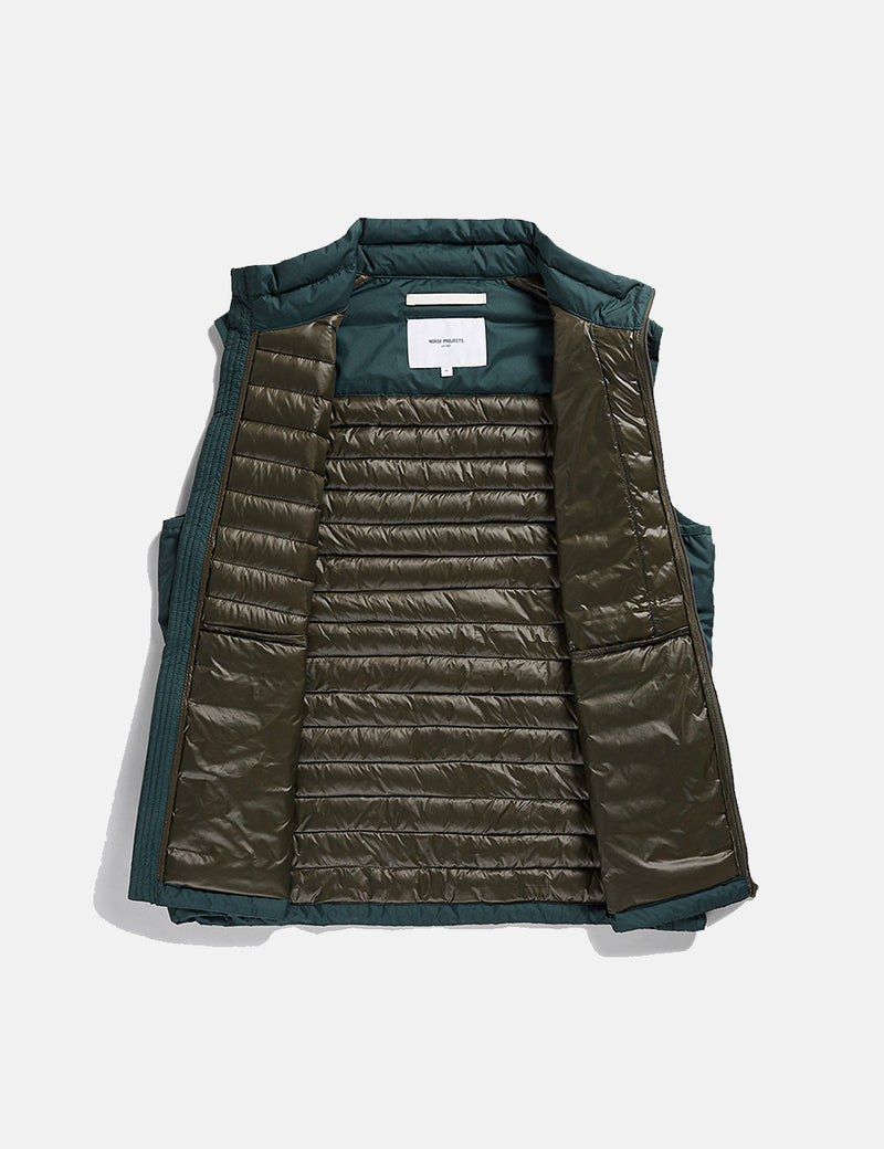 Norse Projects Birkholm Light Down Pertex Vest - Forest Green