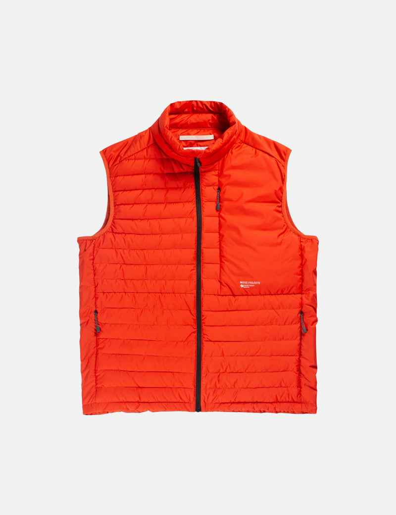 Norse Projects Birkholm Light Down Pertex Vest - Rescue Orange