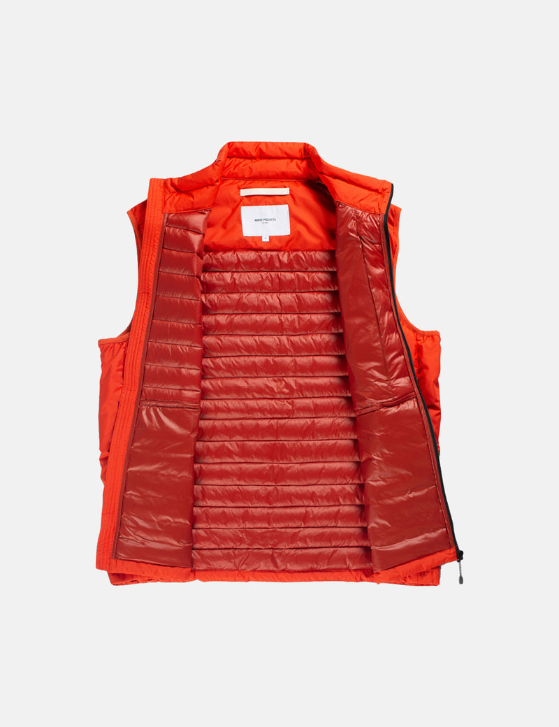 Norse Projects Birkholm Light Down Pertex Vest - Rescue Orange