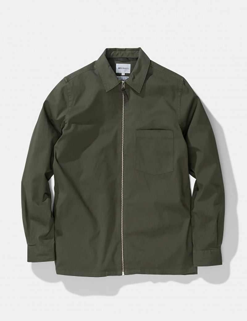 Norse Projects Jens Twill Jacket - Forest Green