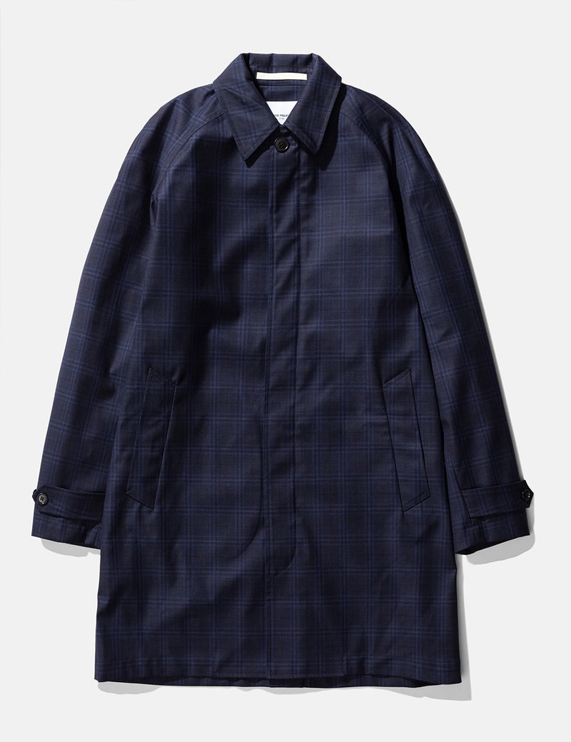 Norse Projects Svalbard 3 Layer Technical Wool Coat - Navy Blue