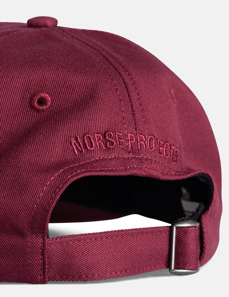 Norse Projects Twill Sports Cap - Mulberry Red