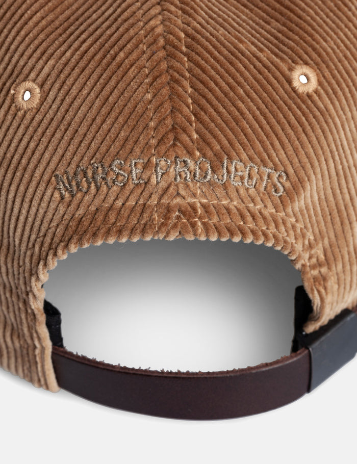 Norse Projects Wide Wale Cord Sports Cap - Utility Khaki