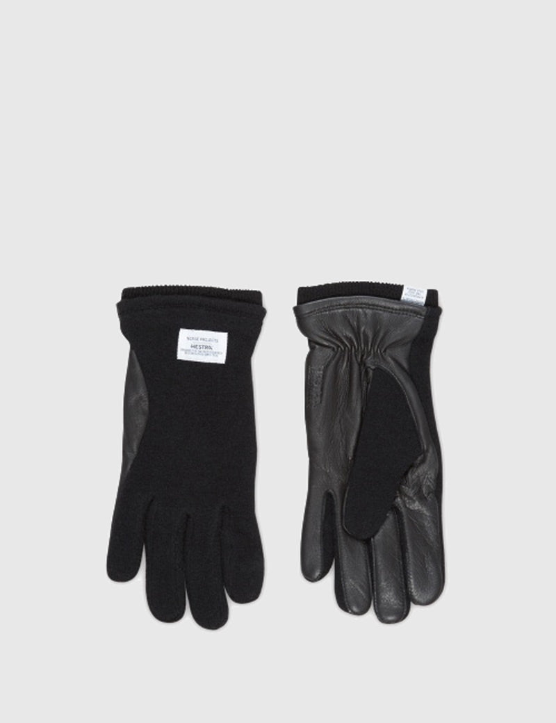 Norse Projects x Hestra Svante Sport Gloves (Leather) - Black