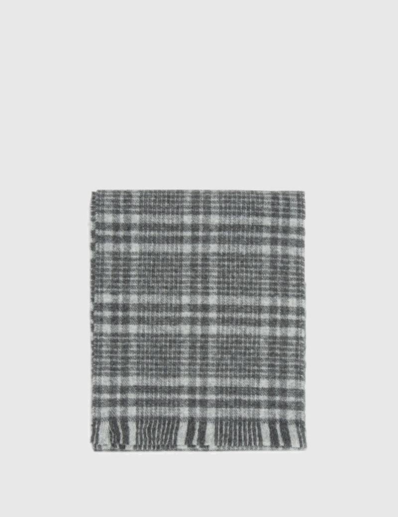 Norse Projects x Johnstons Lambswool Scarf - Grey Check