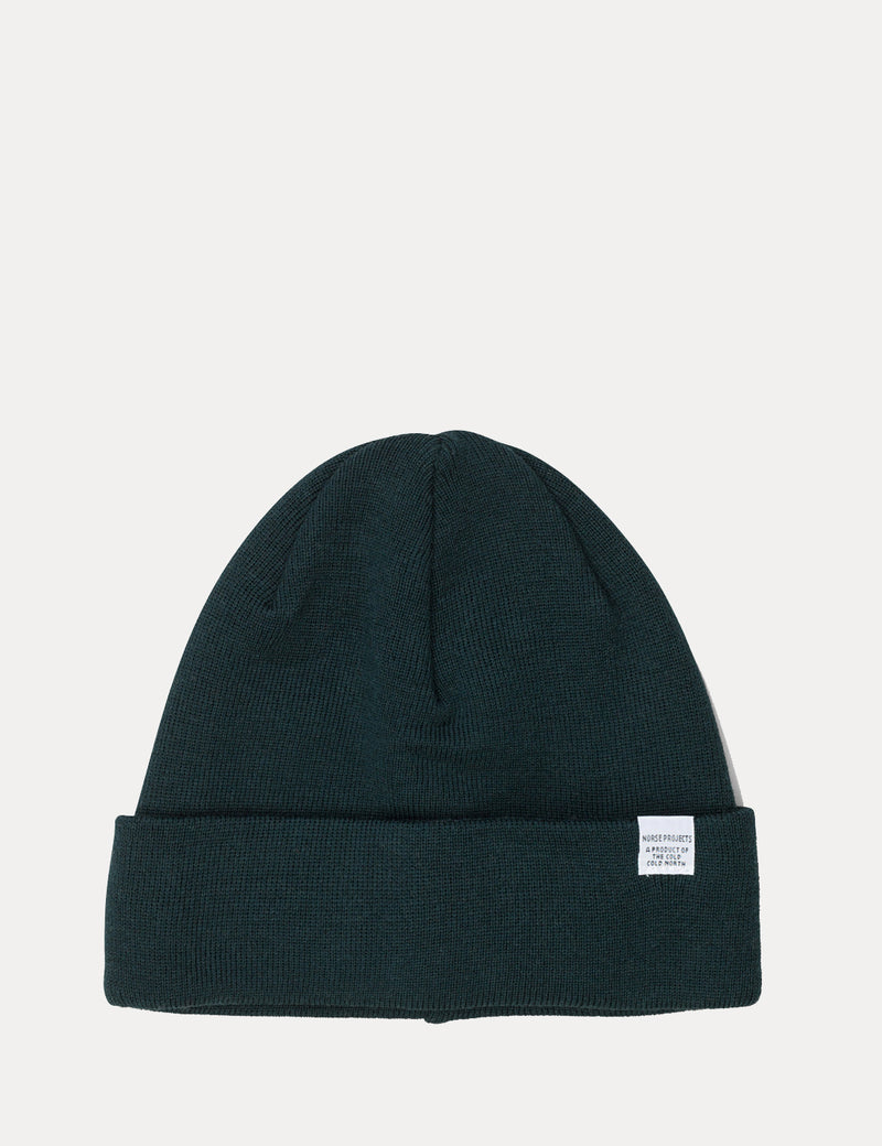 Norse Projects Top Beanie Hat - Quartz Green