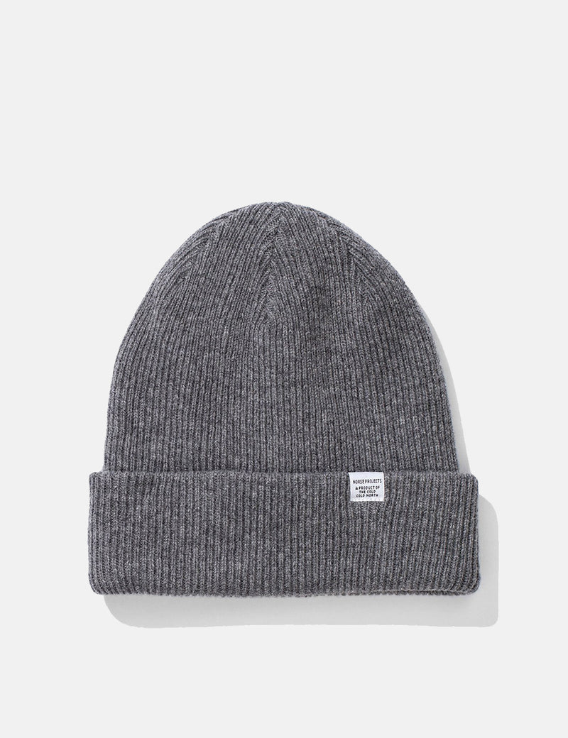Norse Projects Norse Beanie Hat - Grey Melange