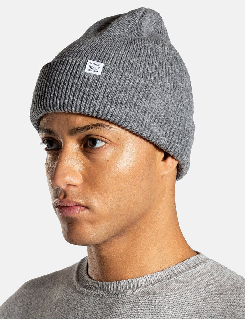 Norse Projects Norse Beanie Hat - Grey Melange