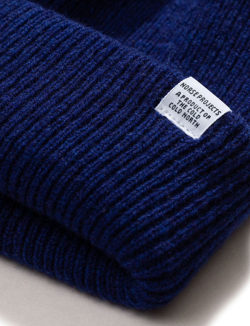 Norse Projects Beanie Hat Brushed (Wool) - Twilight Blue