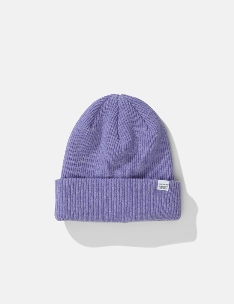 Norse Projects Norse Beanie Hat - Heather Purple