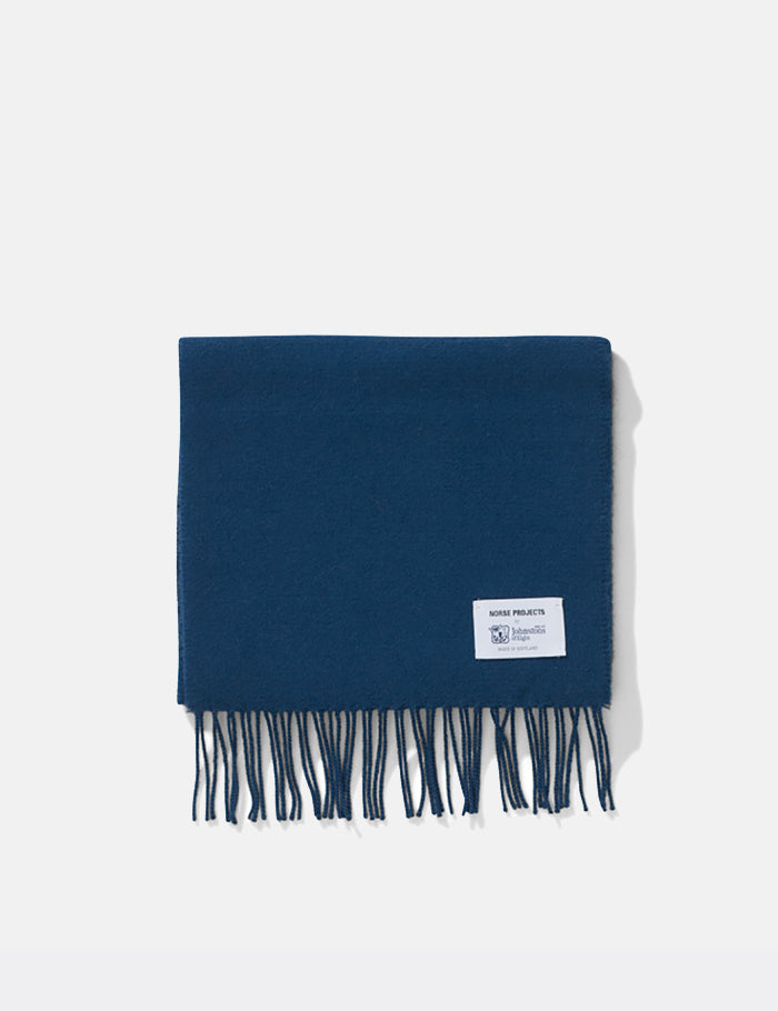 Norse Projects x Johnstons Lambswool Scarf - Sodalite Blue