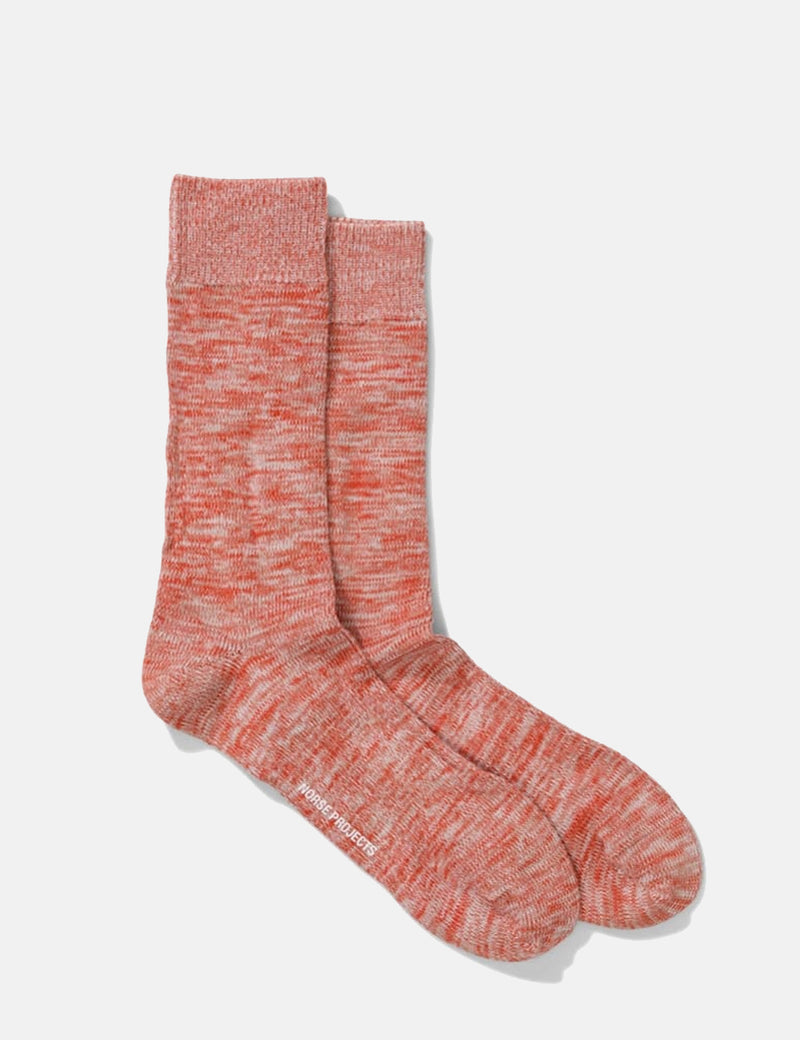 Norse Projects Bjarki Blend Socks - Burned Red