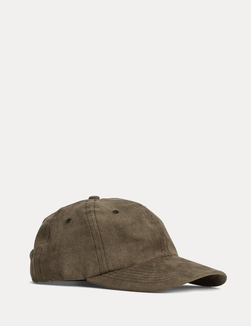 Norse Projects Fake Suede Sports Cap - Dried Olive Green
