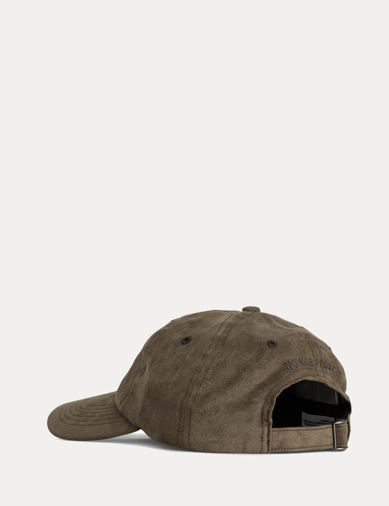 Norse Projects Fake Suede Sports Cap - Dried Olive Green