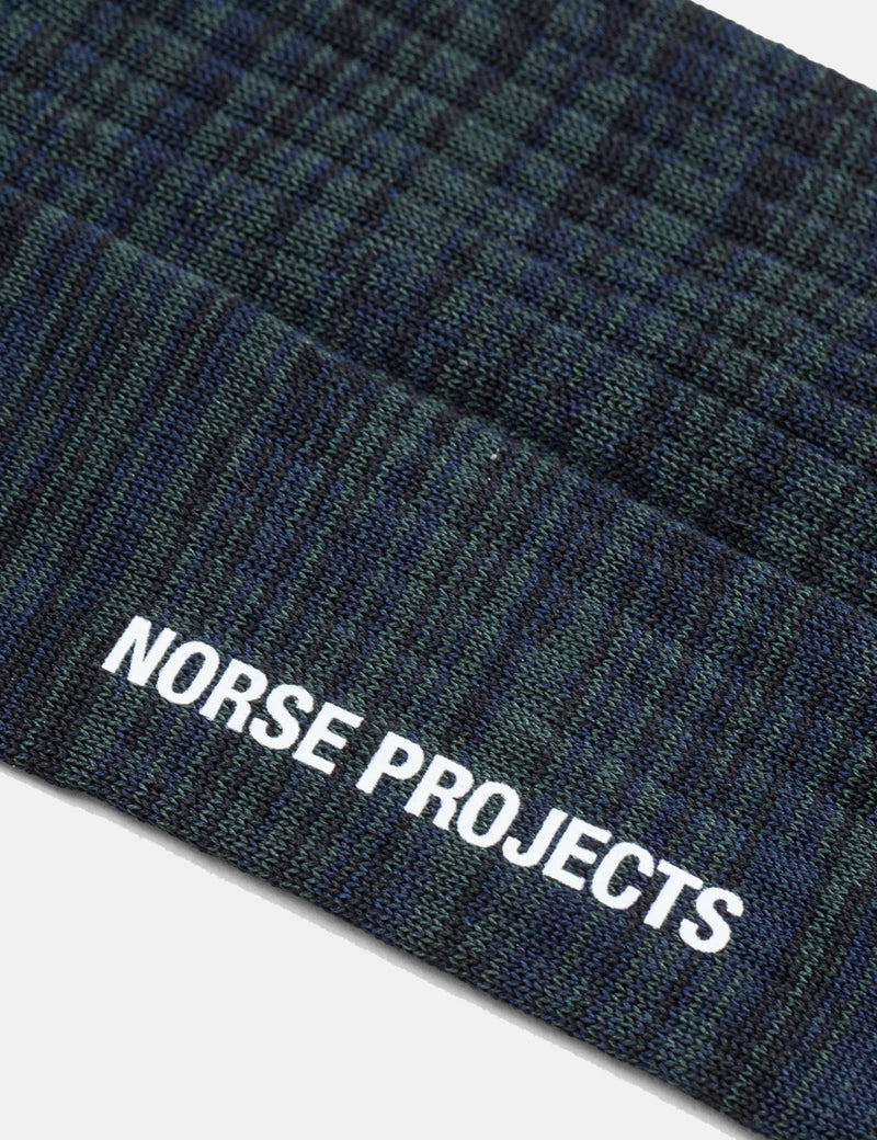 Norse Projects Bjarki Mercerized Twist Socks - Dark Navy