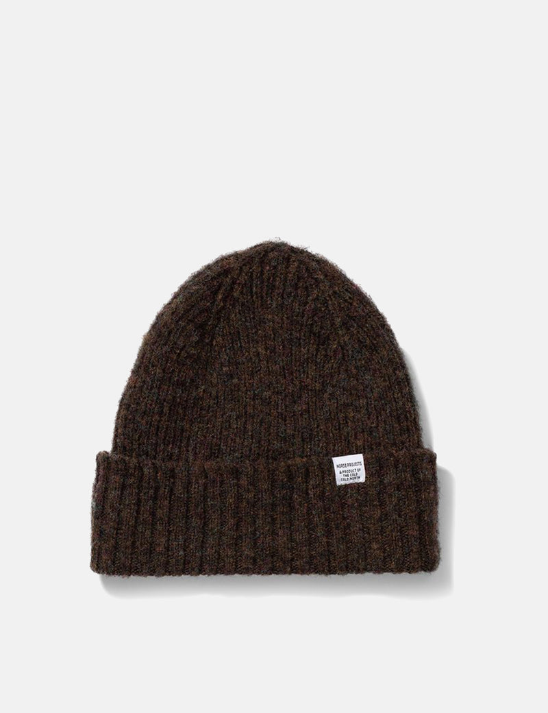 Norse Projects Brushed Lambswool Beanie - Black Multi
