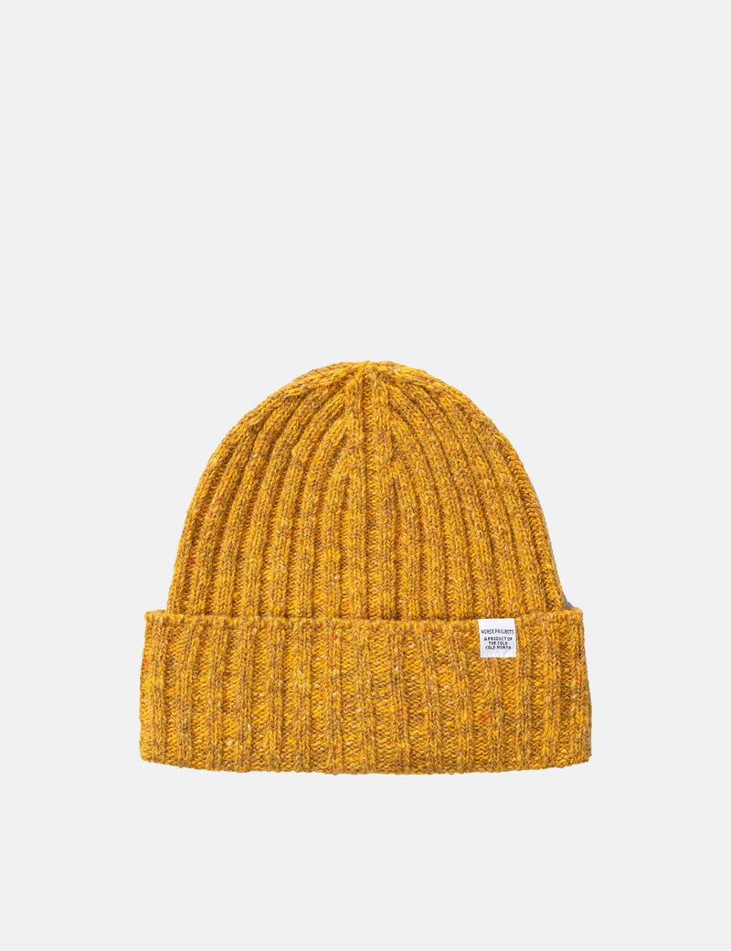 Norse Projects Neps Beanie Hat (Wool) - Mustard Yellow