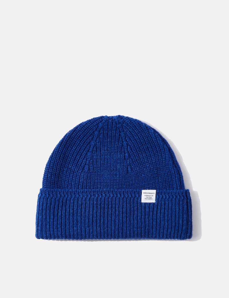 Norse Projects Watch Beanie Hat (Wool/Cotton) - Cobalt Blue