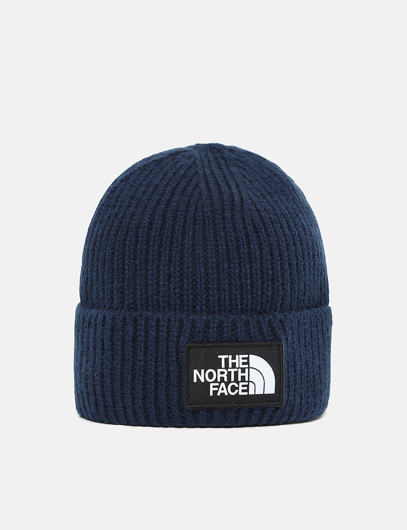 North Face TNF Logo Box Cuffed Beanie - TNF Navy Blue