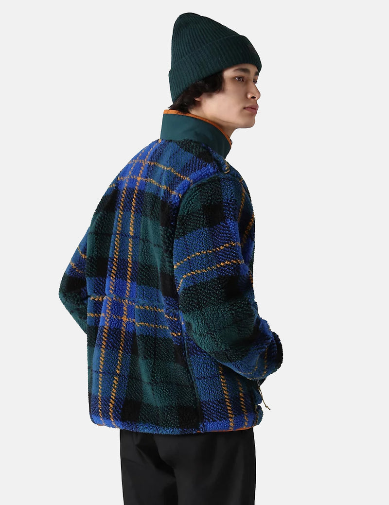 North Face Extreme Pile Pullover Jacket (Plaid Print) - Ponderosa Green