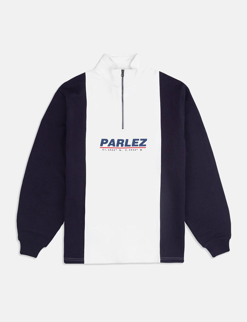 Parlez Fife Half Zip Sweat - Navy Blue