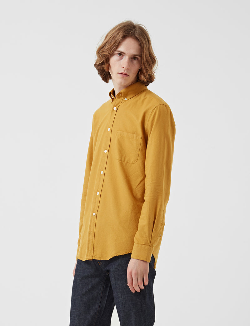 Portuguese Flannel Belavista Shirt (Button Down) - Honey Yellow